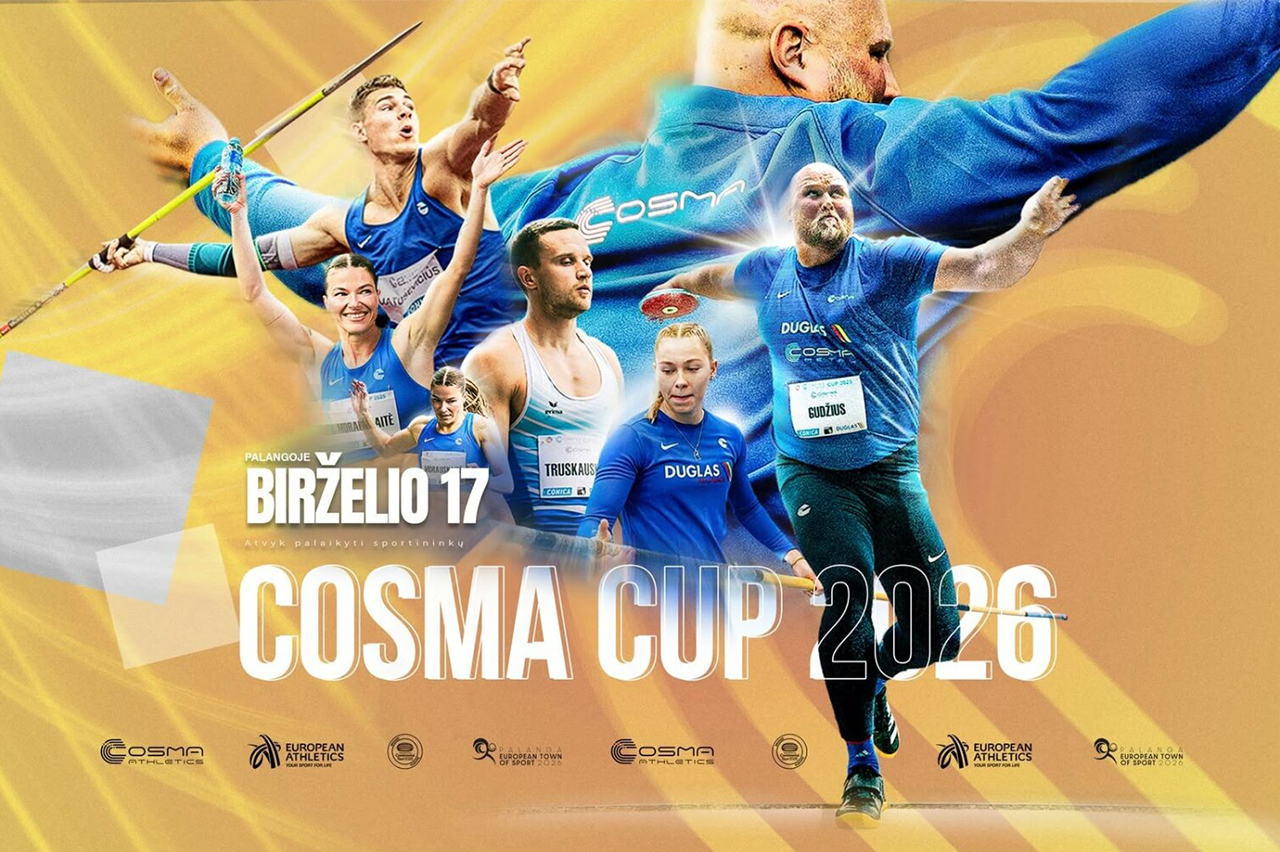 Birželio 17-ąją Palangos stadione – tarptautinio lygio lengvosios atletikos varžybos „COSMA CUP 2026“