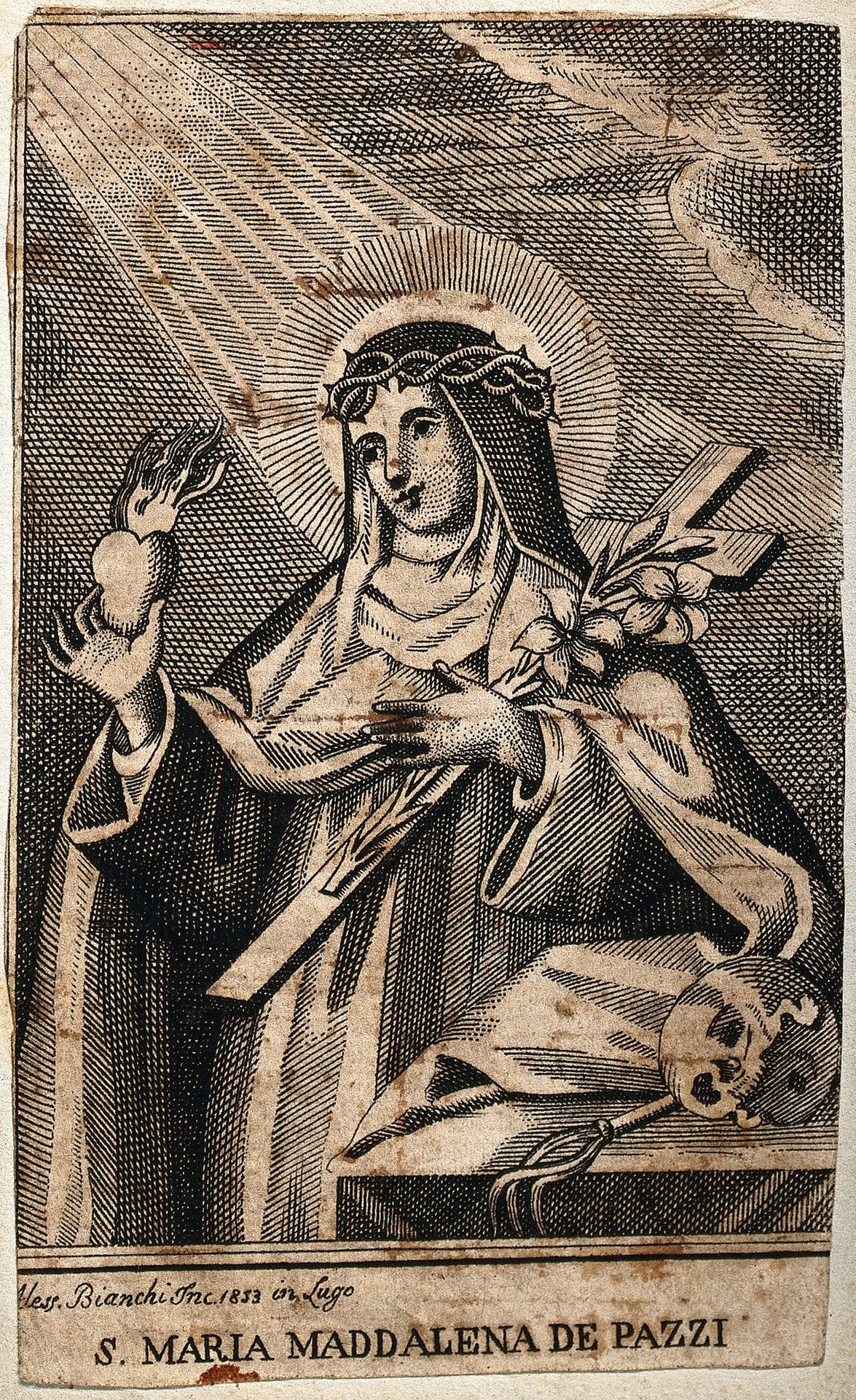 File:Saint Mary Magdalen dei Pazzi. Etching by Bianchi, 1853. Wellcome V0032625.jpg